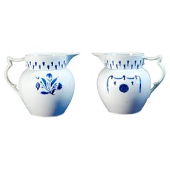 English Pearlware Pottery Blue and White Jug