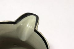 English Pearlware Pottery Silver Resist Lustre Jug with Bird Painting