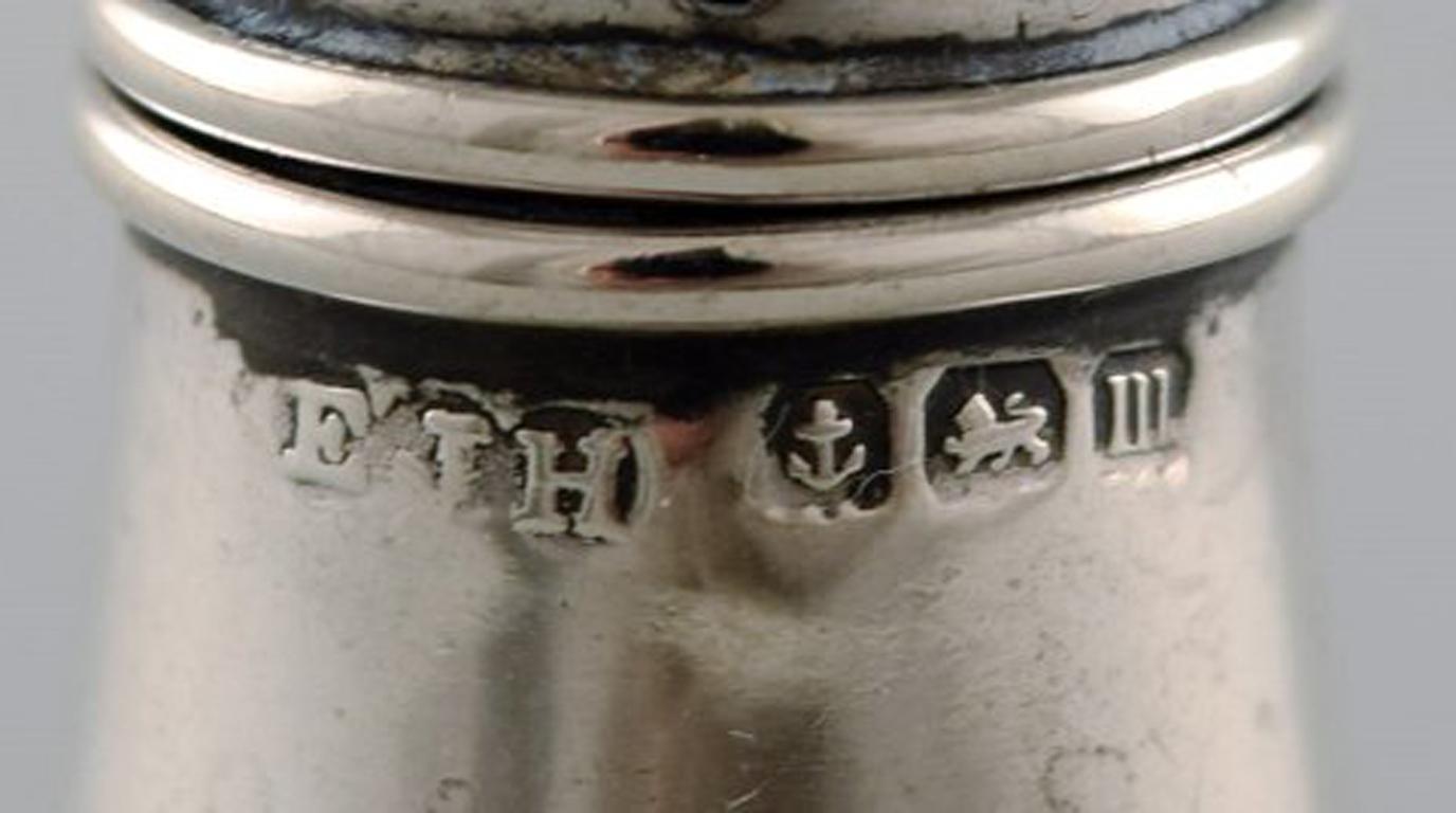 English Pepper Shaker in Silver, Late 19th Century For Sale 1