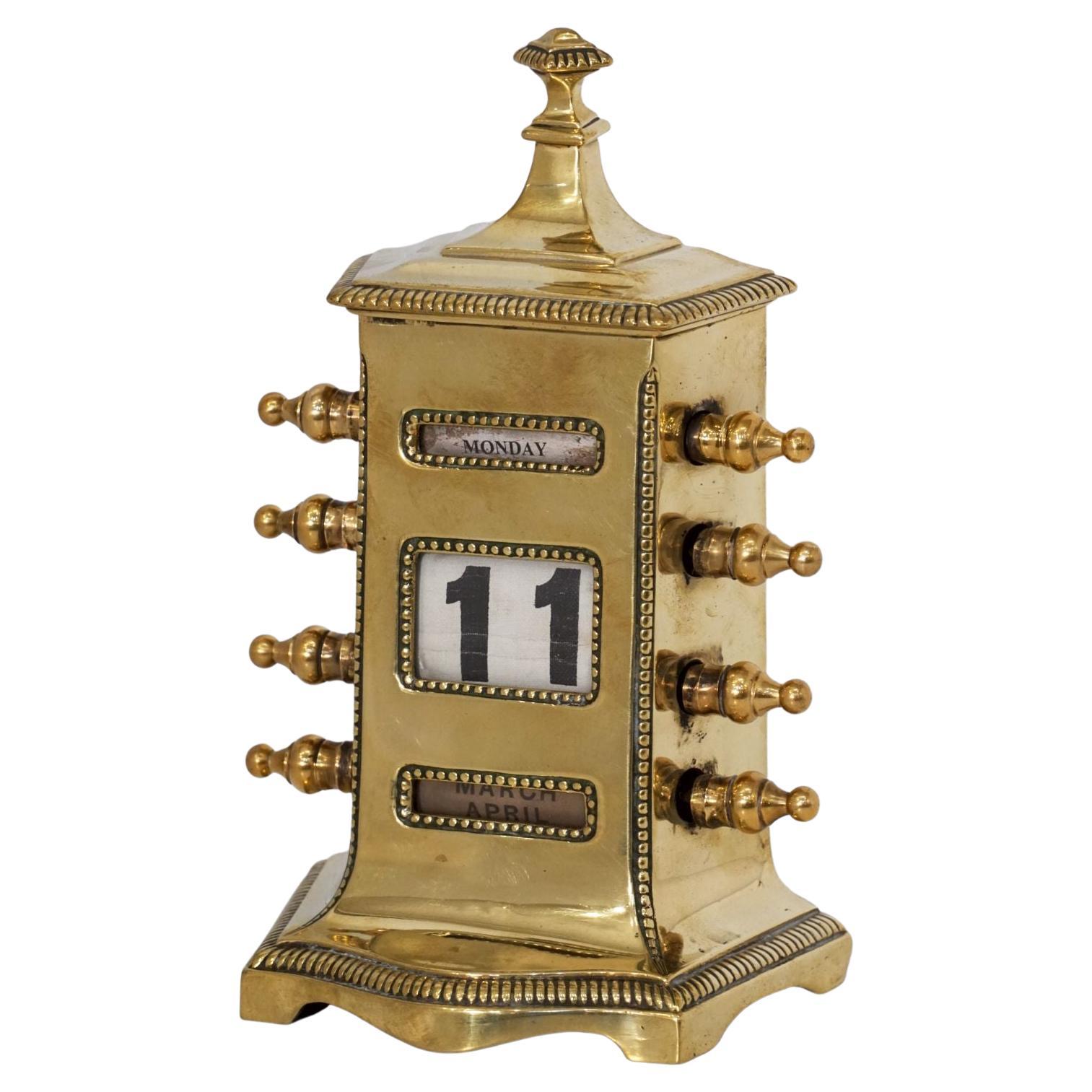 English Perpetual Calendar of Brass by William Tonks & Sons