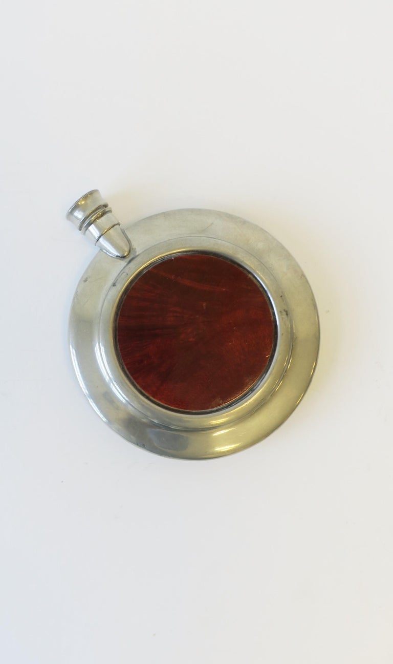 English Pewter and Wood Liquor or Spirits Flask For Sale at 1stDibs