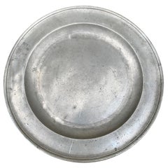 Antique English Pewter Charger, Marked London, circa 1760-1840