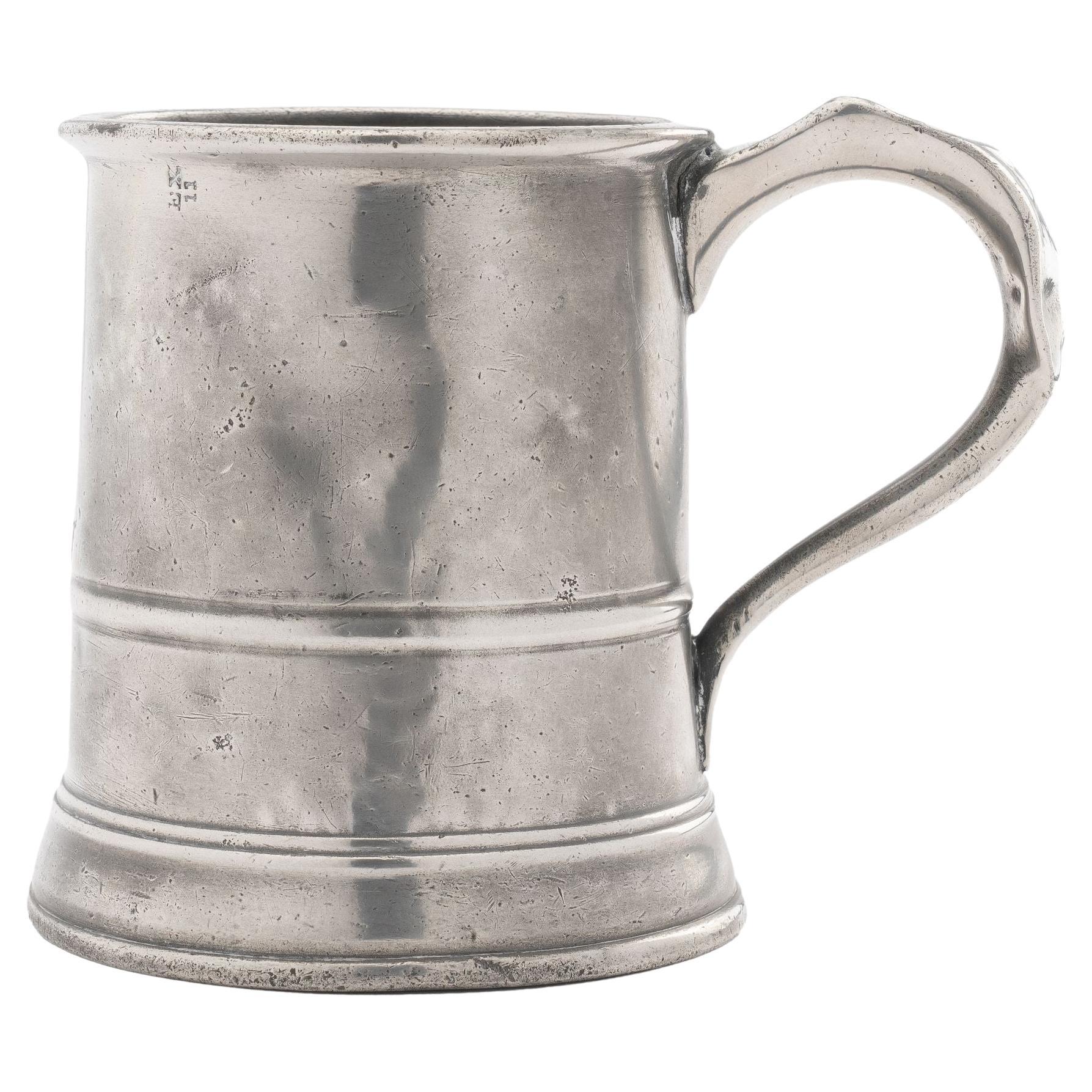 English Pewter Pint Mug, 1850s For Sale