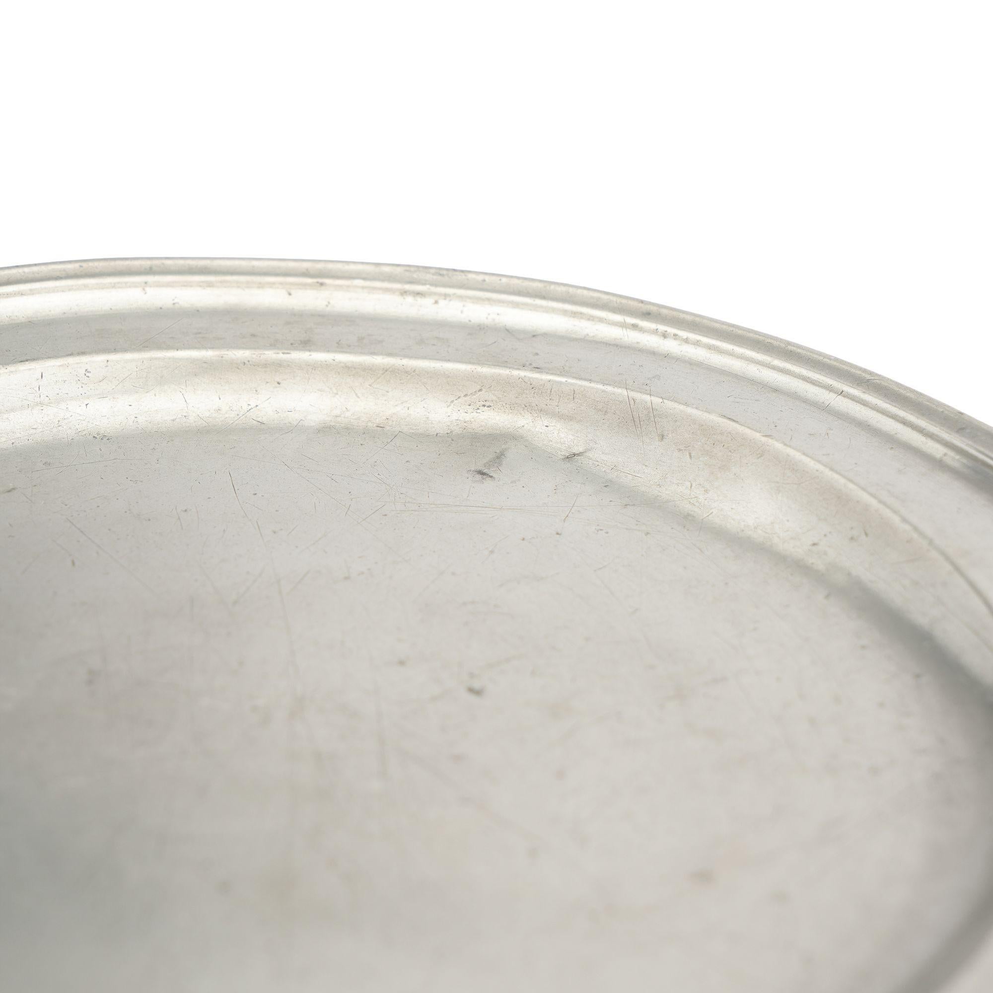 Pewter English pewter plate attributed to Henry Joseph, c. 1736