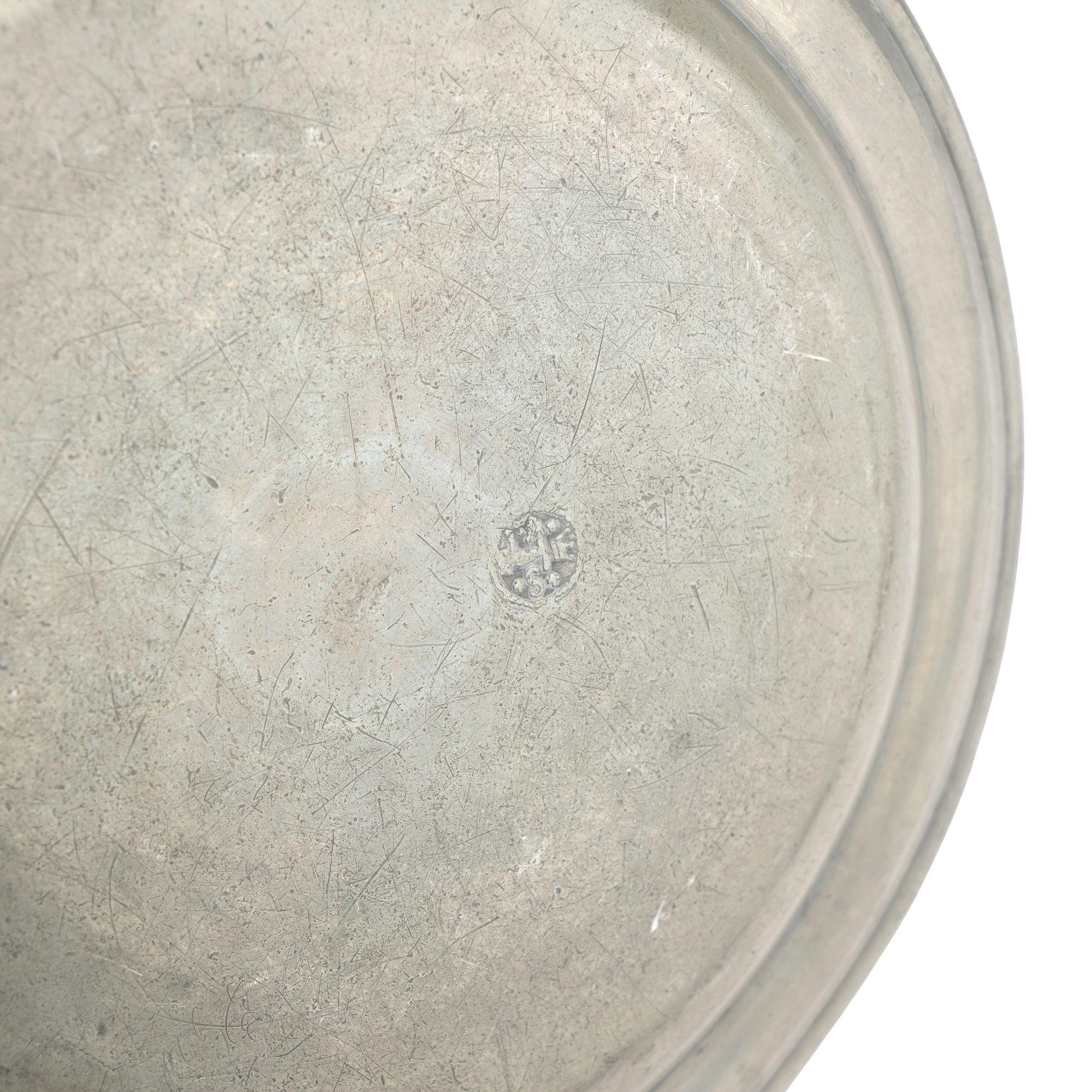English pewter plate attributed to Henry Joseph, c. 1736 1