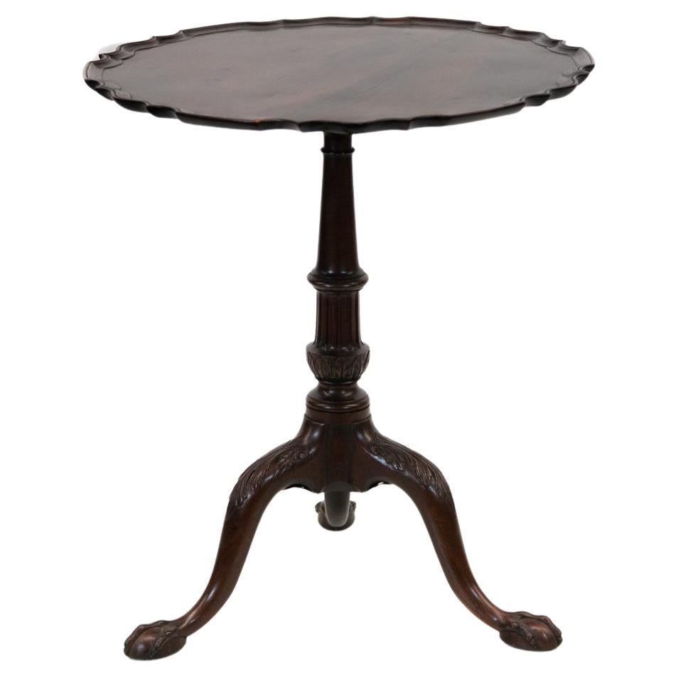 English Piecrust Tripod Table For Sale