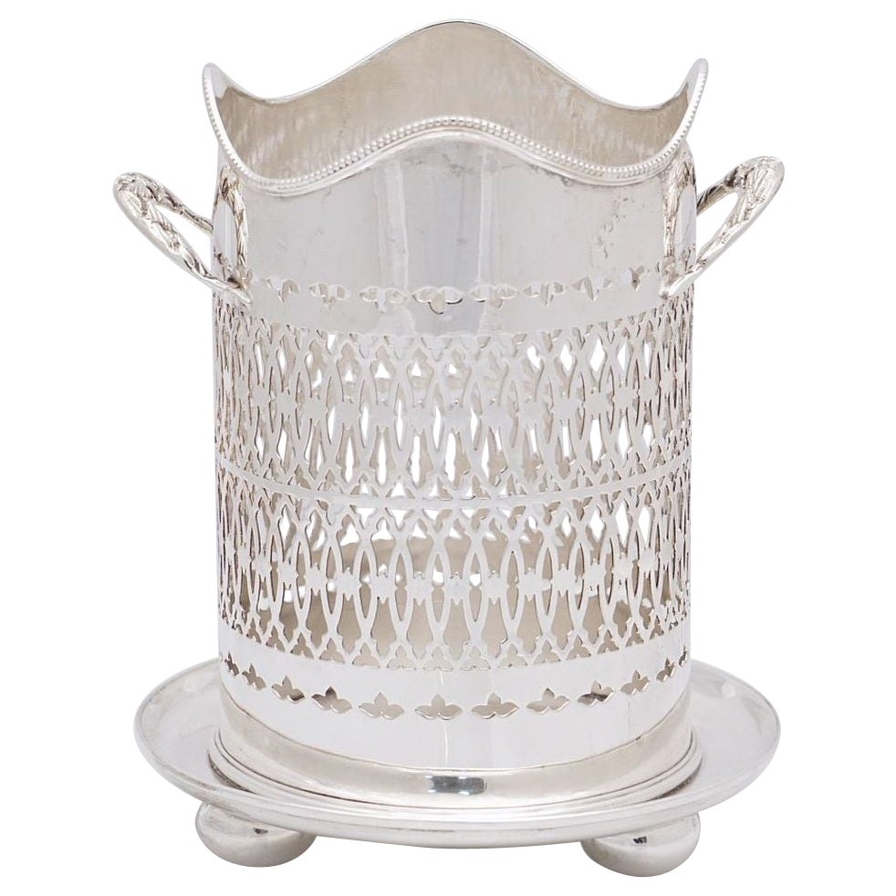 English Pierced Wine or Spirits Bottle Holder