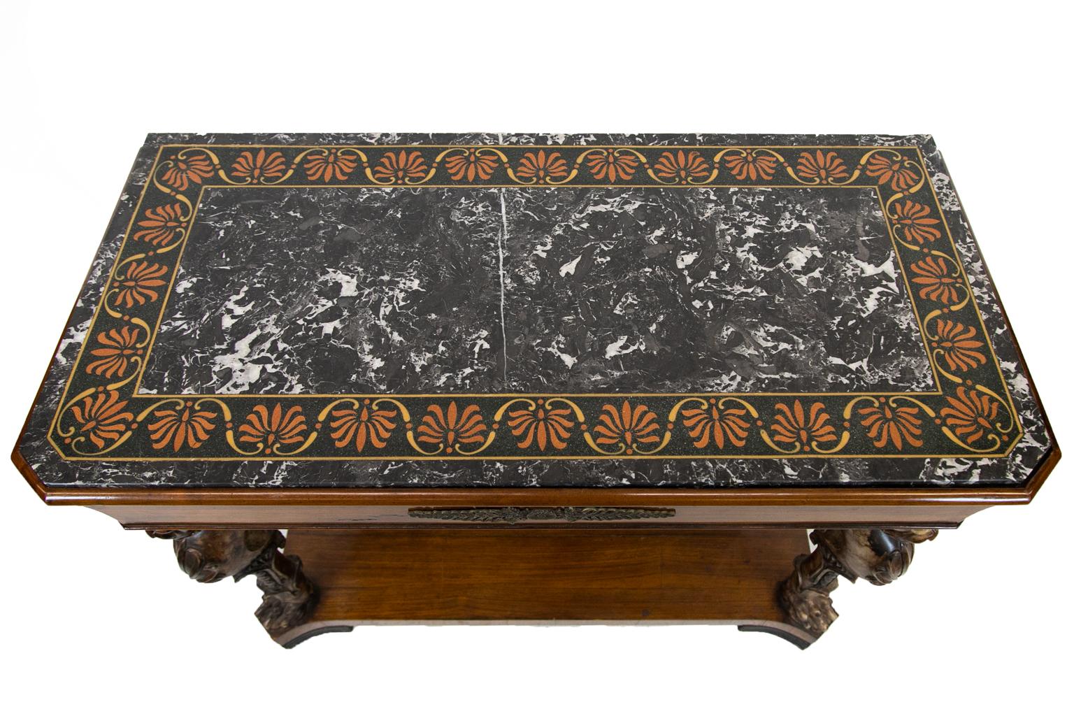 English Pietra Dura Console Table In Good Condition For Sale In Wilson, NC