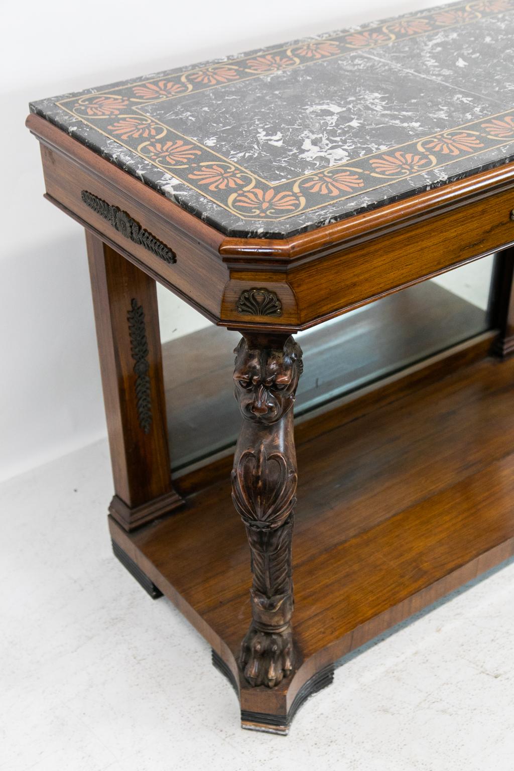 English Pietra Dura Console Table For Sale 1