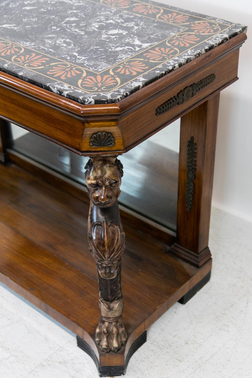 English Pietra Dura Console Table For Sale 3
