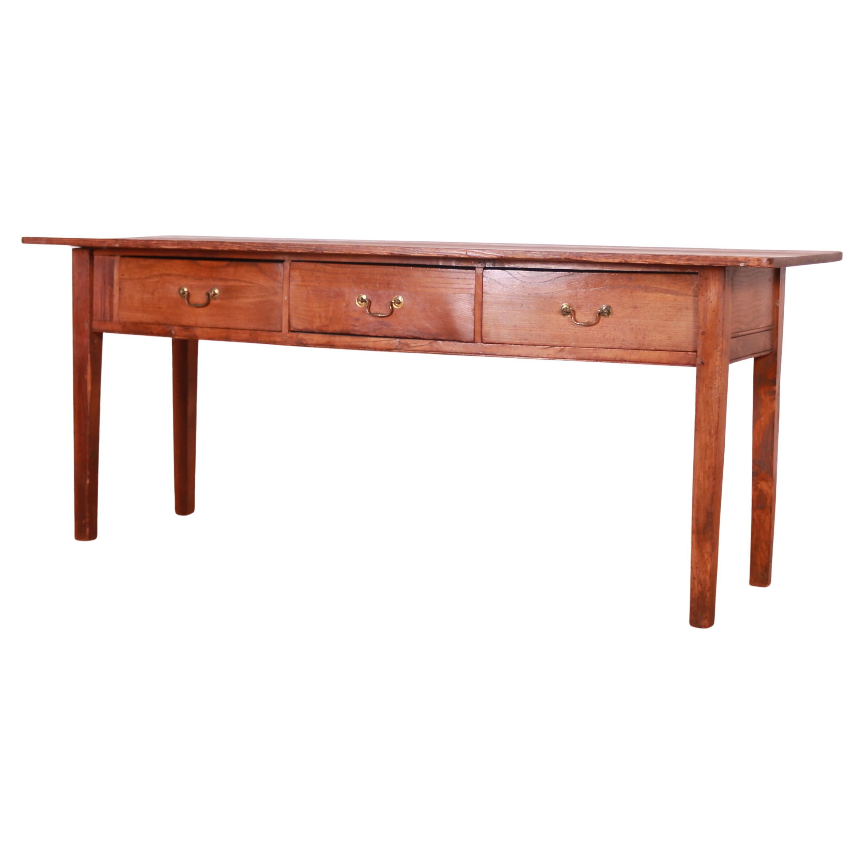 English Pine and Fruitwood Server For Sale