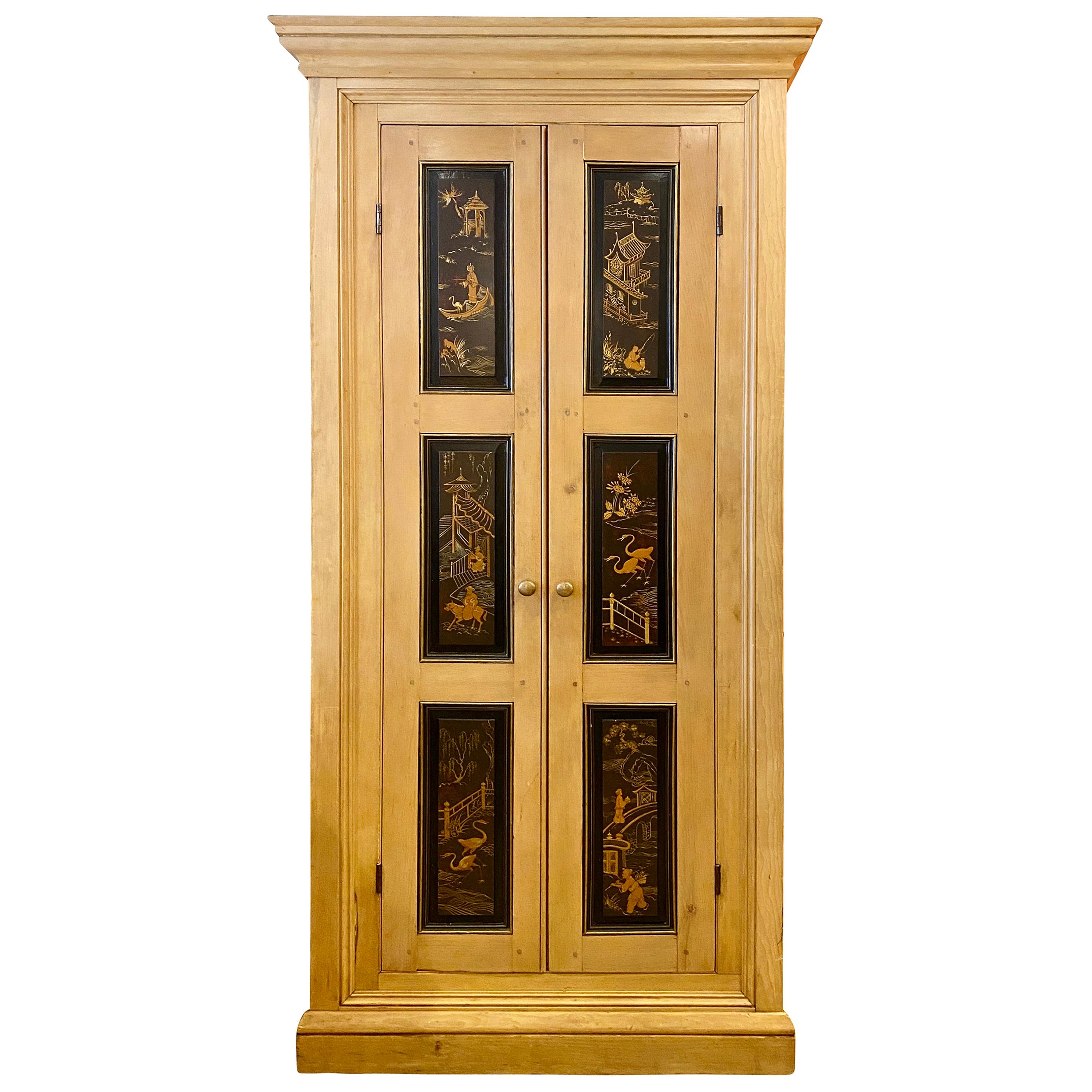 English Pine and Birch Folk Art Shelf For Sale at 1stDibs