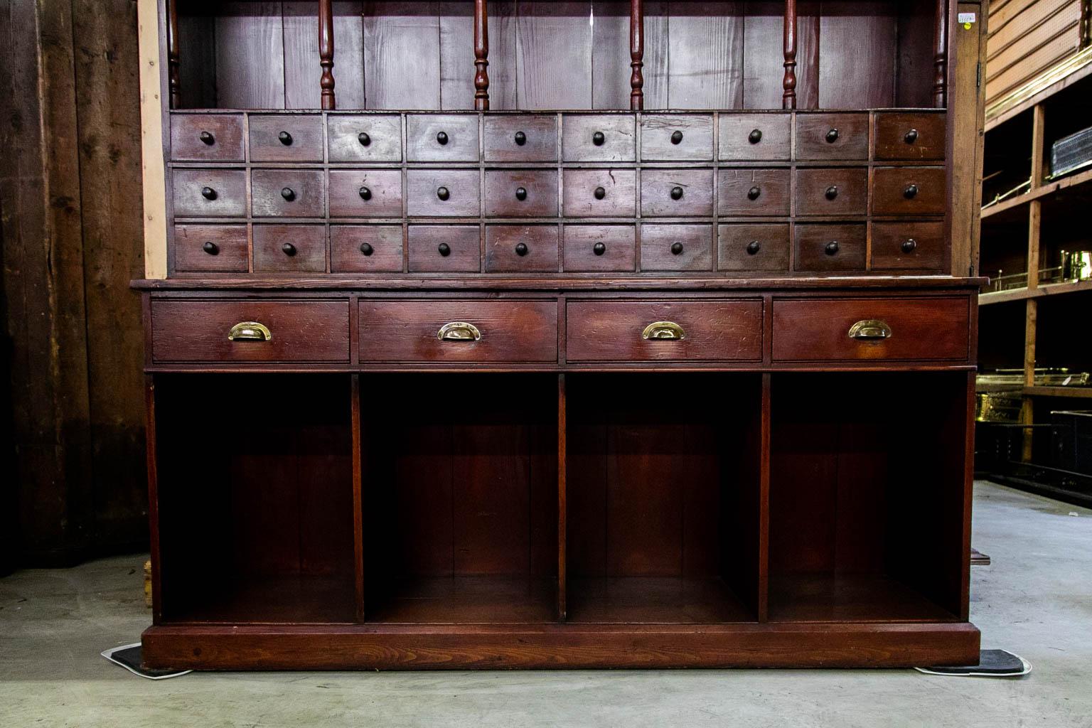 Mid-19th Century English Pine and Mahogany Apothecary Shelf/Cupboard