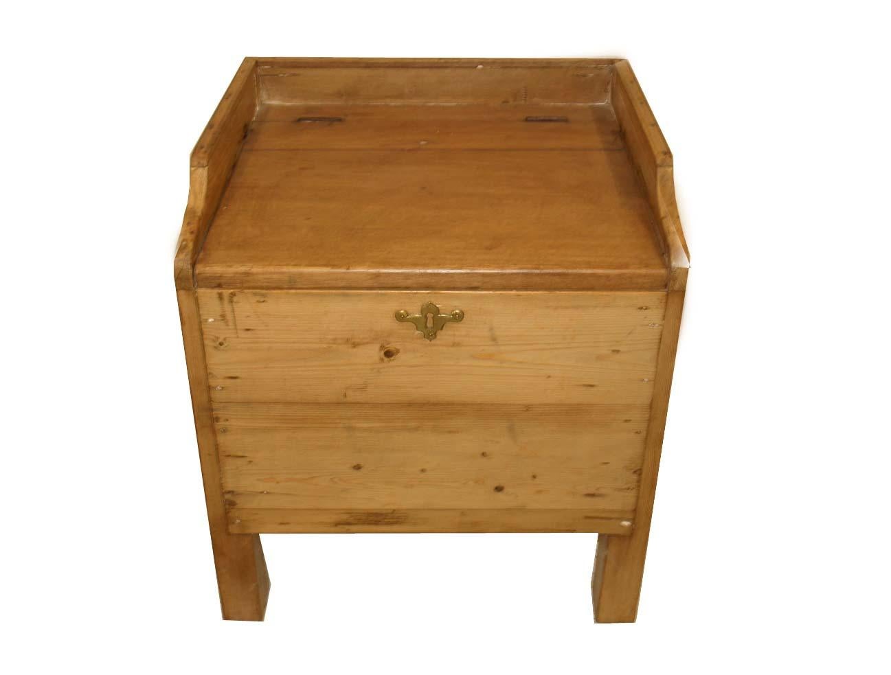 Brass English Pine And Mahogany End Table For Sale