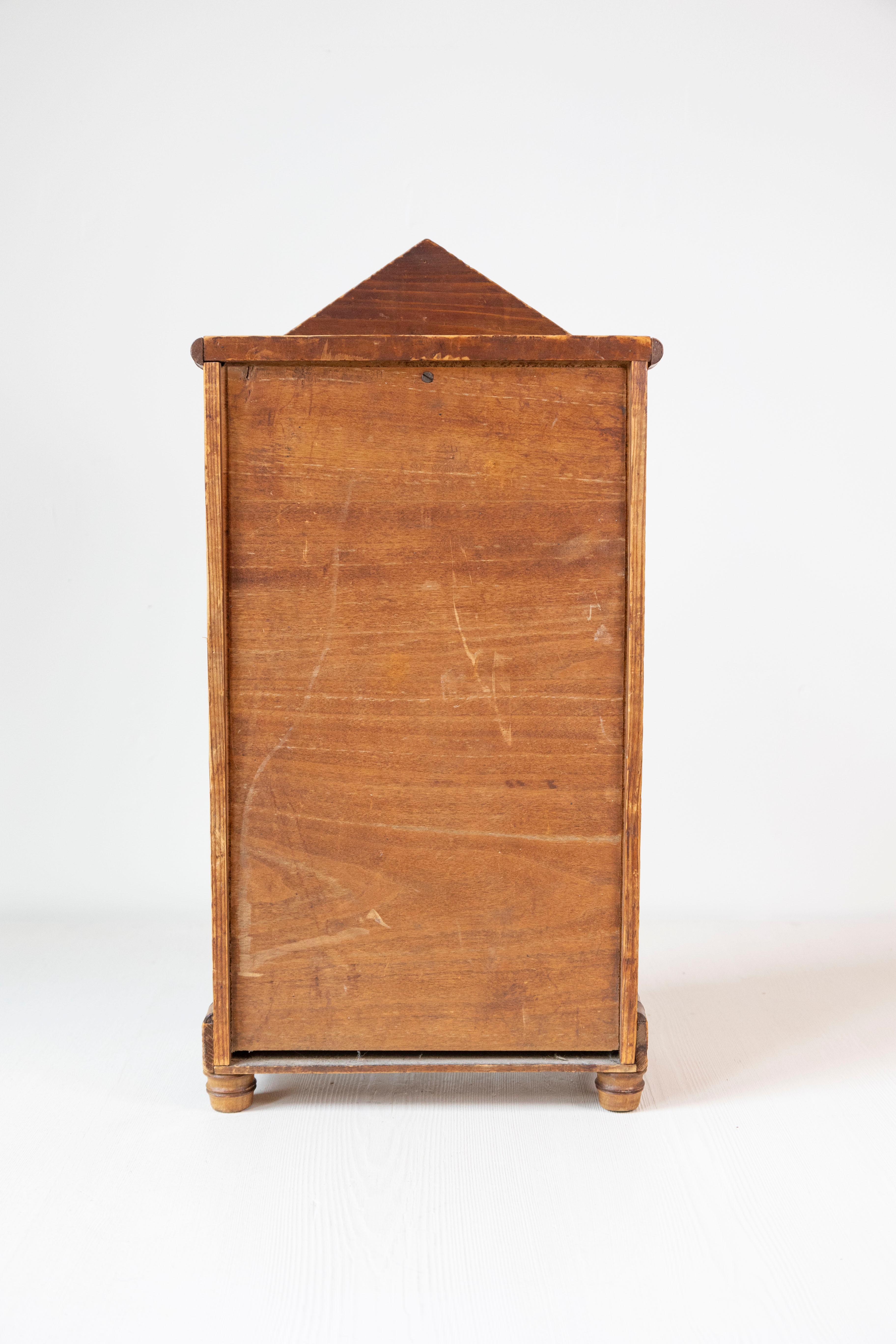 English Pine Bamboo Style Small Vitrine With Mirror For Sale 1