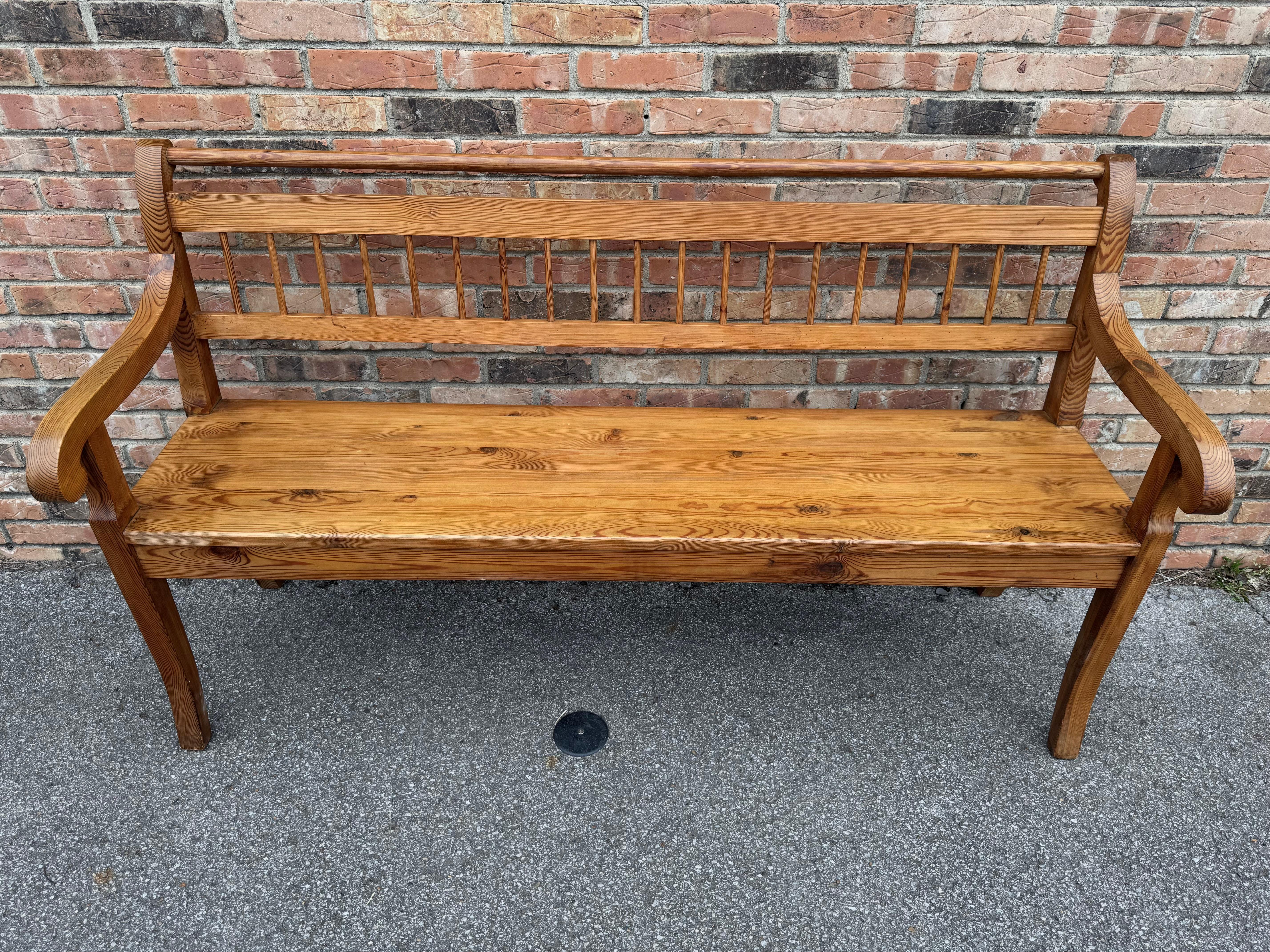 Mid-20th Century English Pine Bench