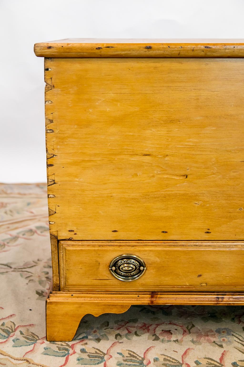 Brass English Pine Blanket Chest