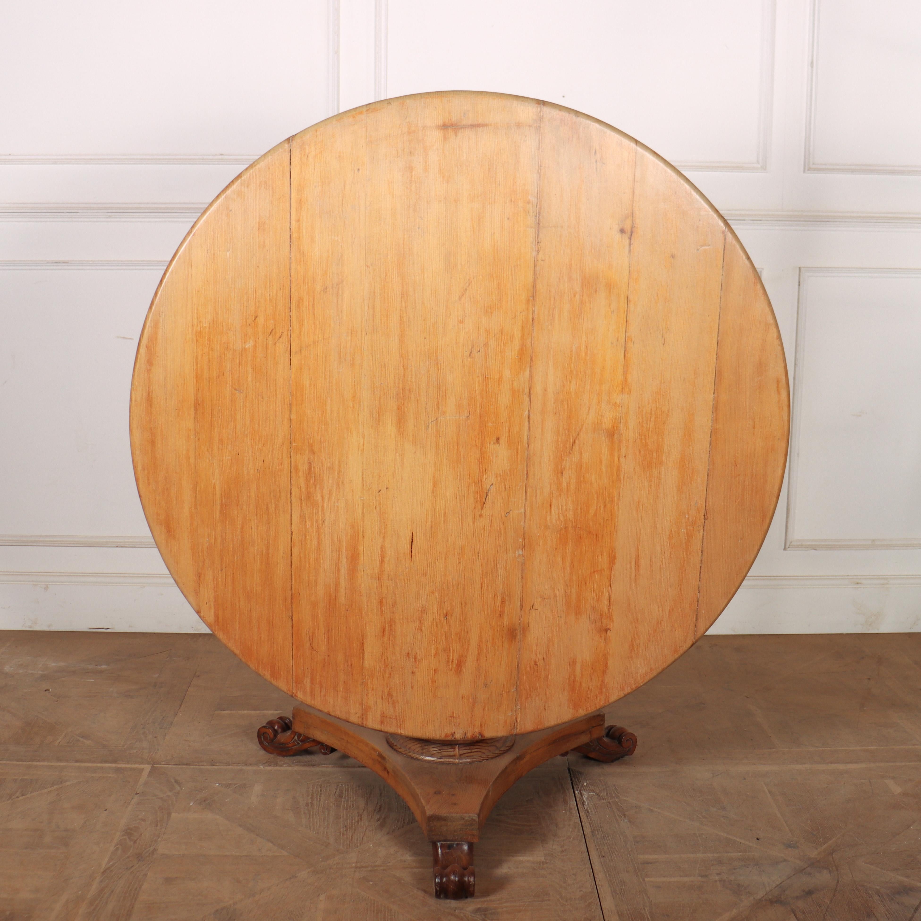 19th Century English Pine Breakfast Table