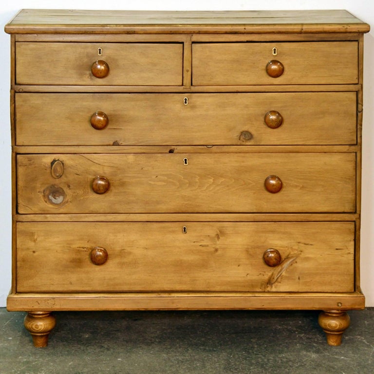 English Pine Chest of Drawers, circa 1880 at 1stDibs