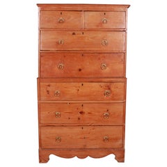 English Pine Chest on Chest
