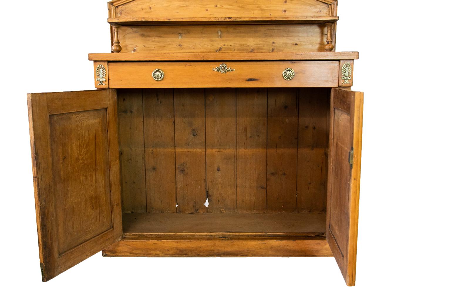Brass English Pine Chiffonier