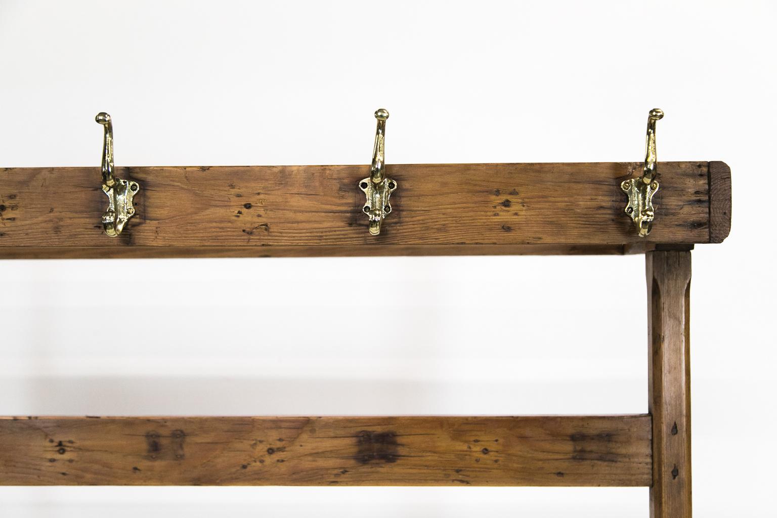 Mid-19th Century English Pine Coat or Hat Rack For Sale