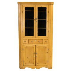 Antique English Pine Corner Cupboard