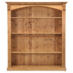 Retro English Pine Country Bookcase Over 6 Feet Wide, Traditional Beeswax by Chrispyn