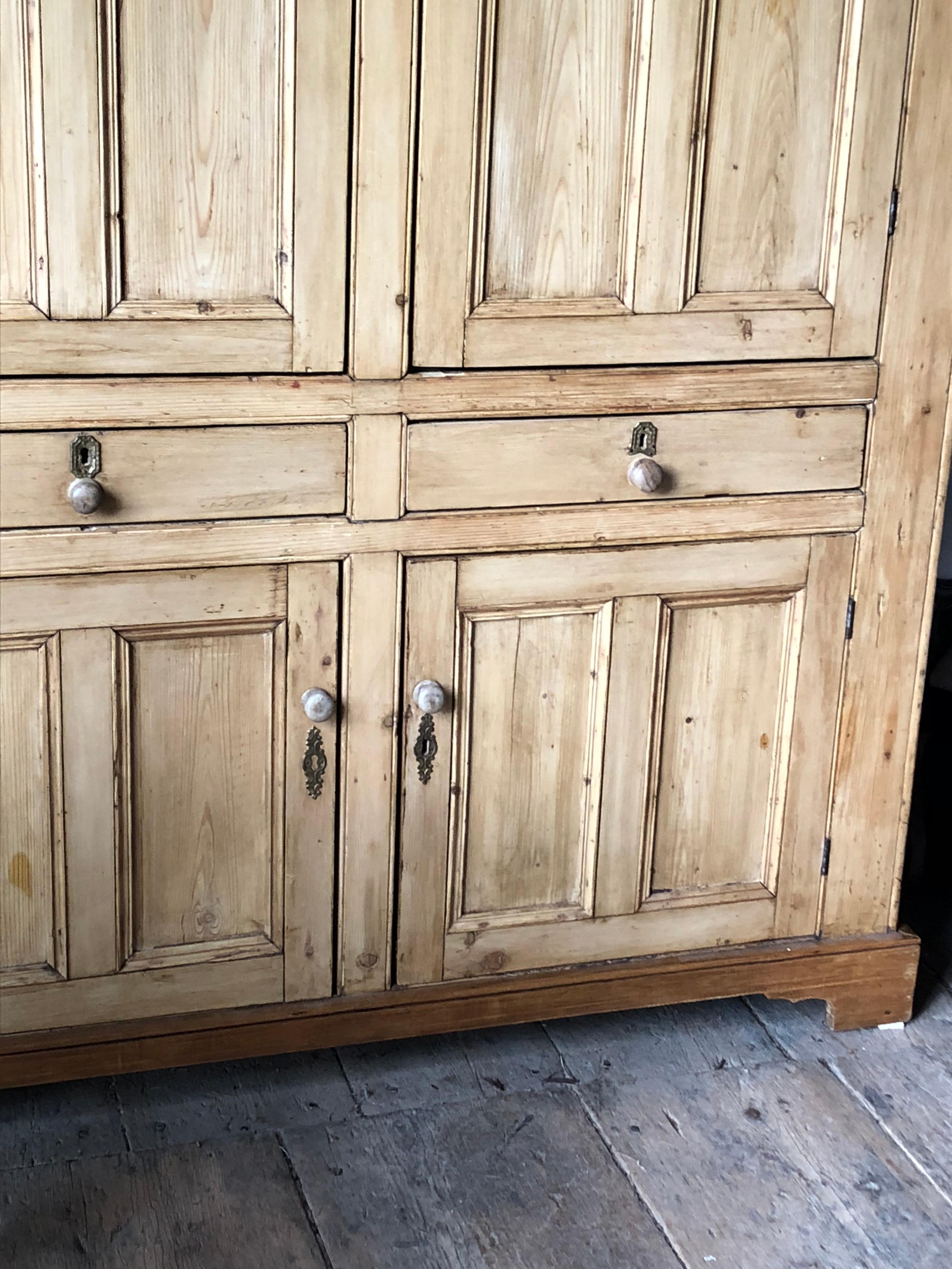 Country English Pine Cupboard, 19th Century