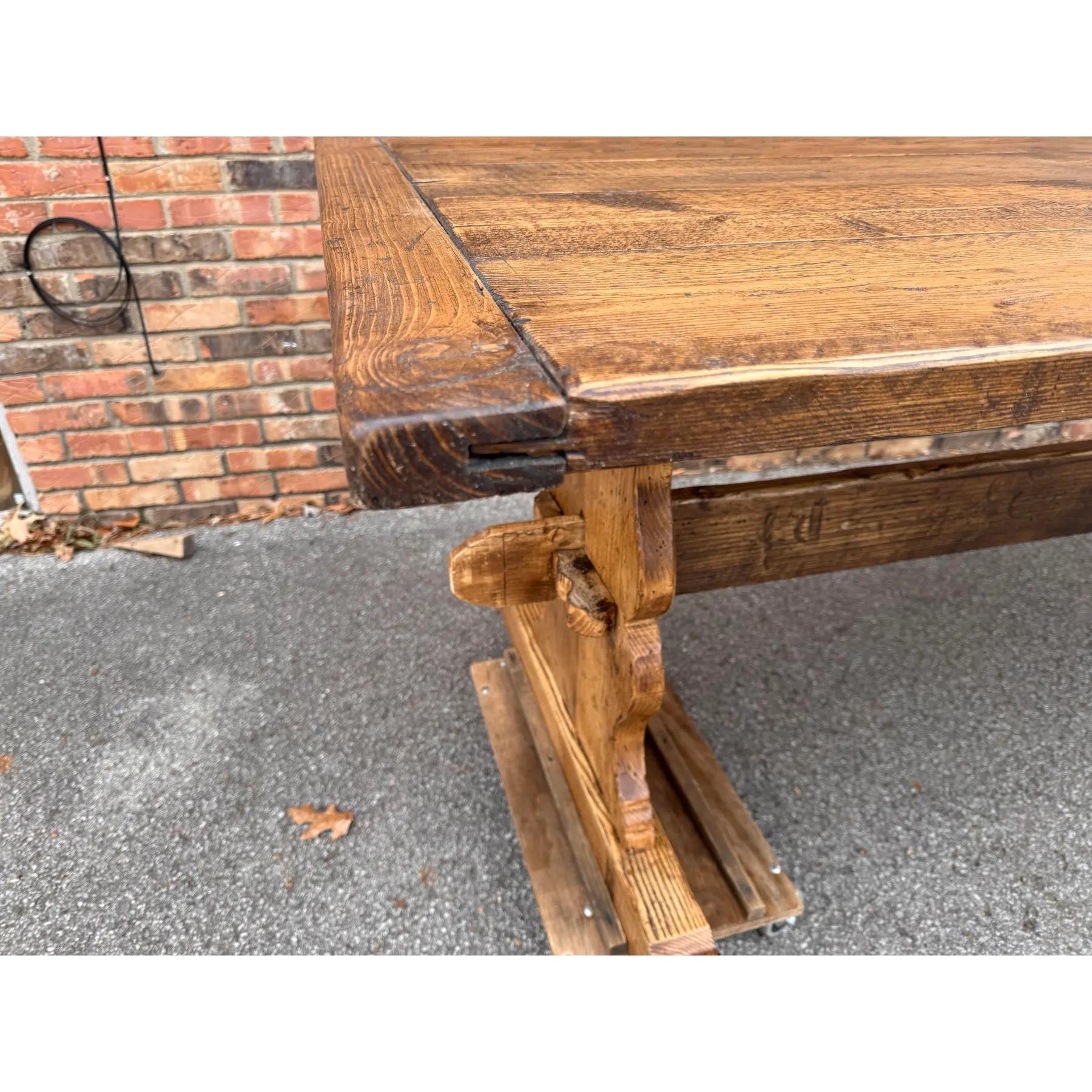 English Pine Dining Table For Sale 1