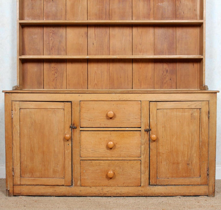 English Pine Dresser 19th Century, Pine Welsh Dresser Argosy