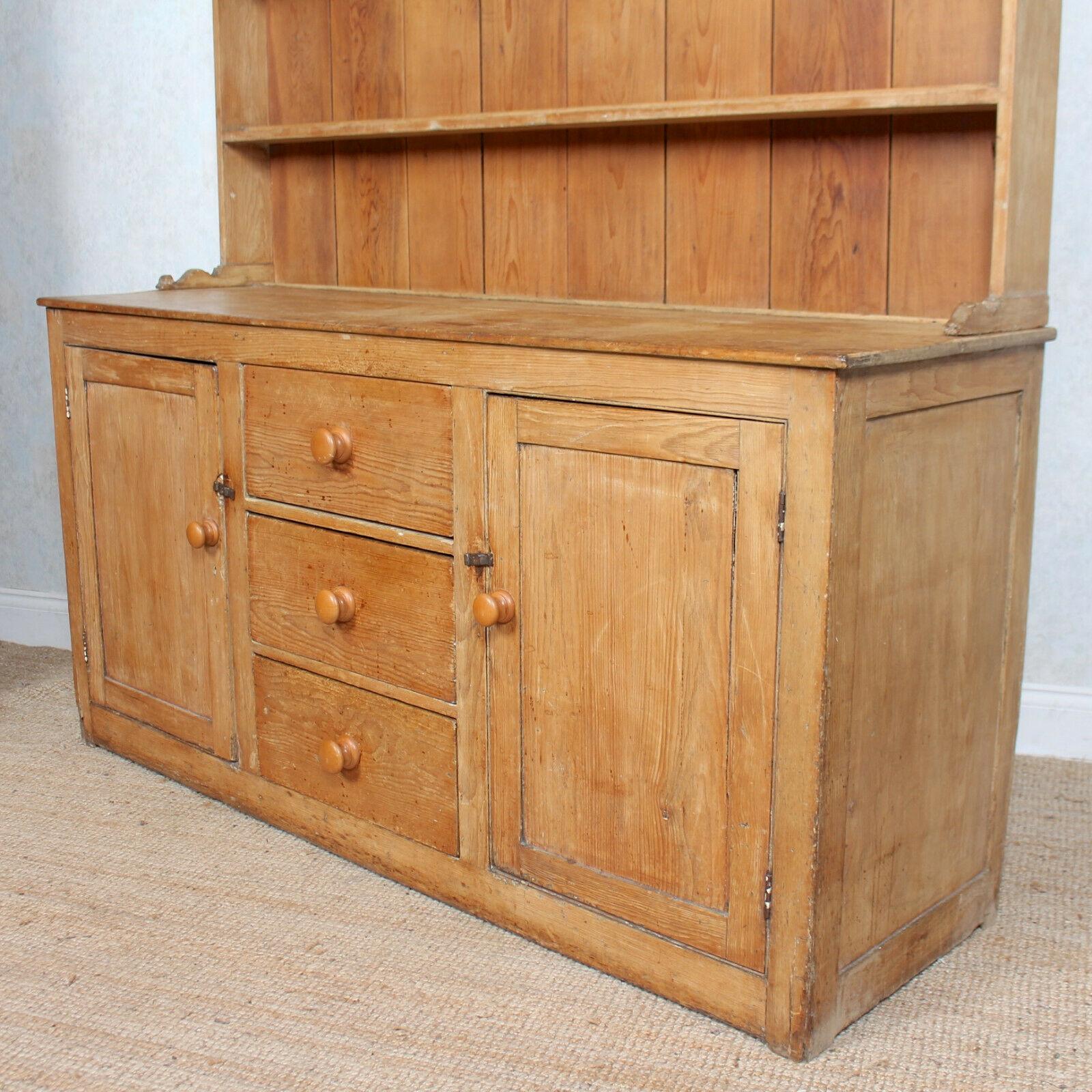 English Pine Dresser 19th Century Kitchen Welsh Dresser For Sale 1