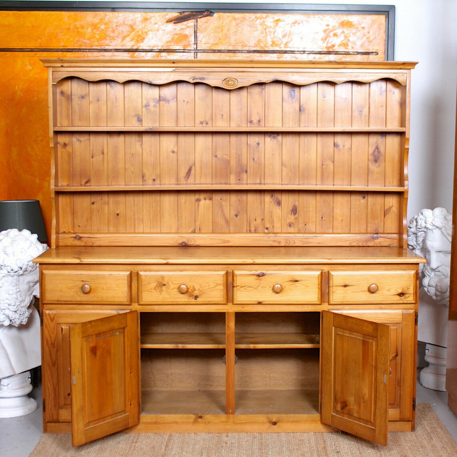 English Pine Dresser Long Carved Country Kitchen Welsh Dresser Farmhouse For Sale 3