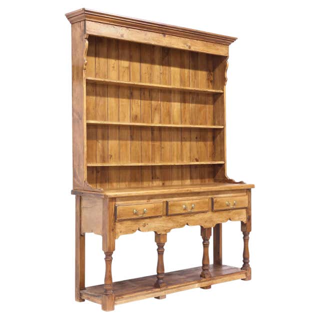Early 19th Century Georgian Oak Dresser Base with Plate Rack For Sale ...