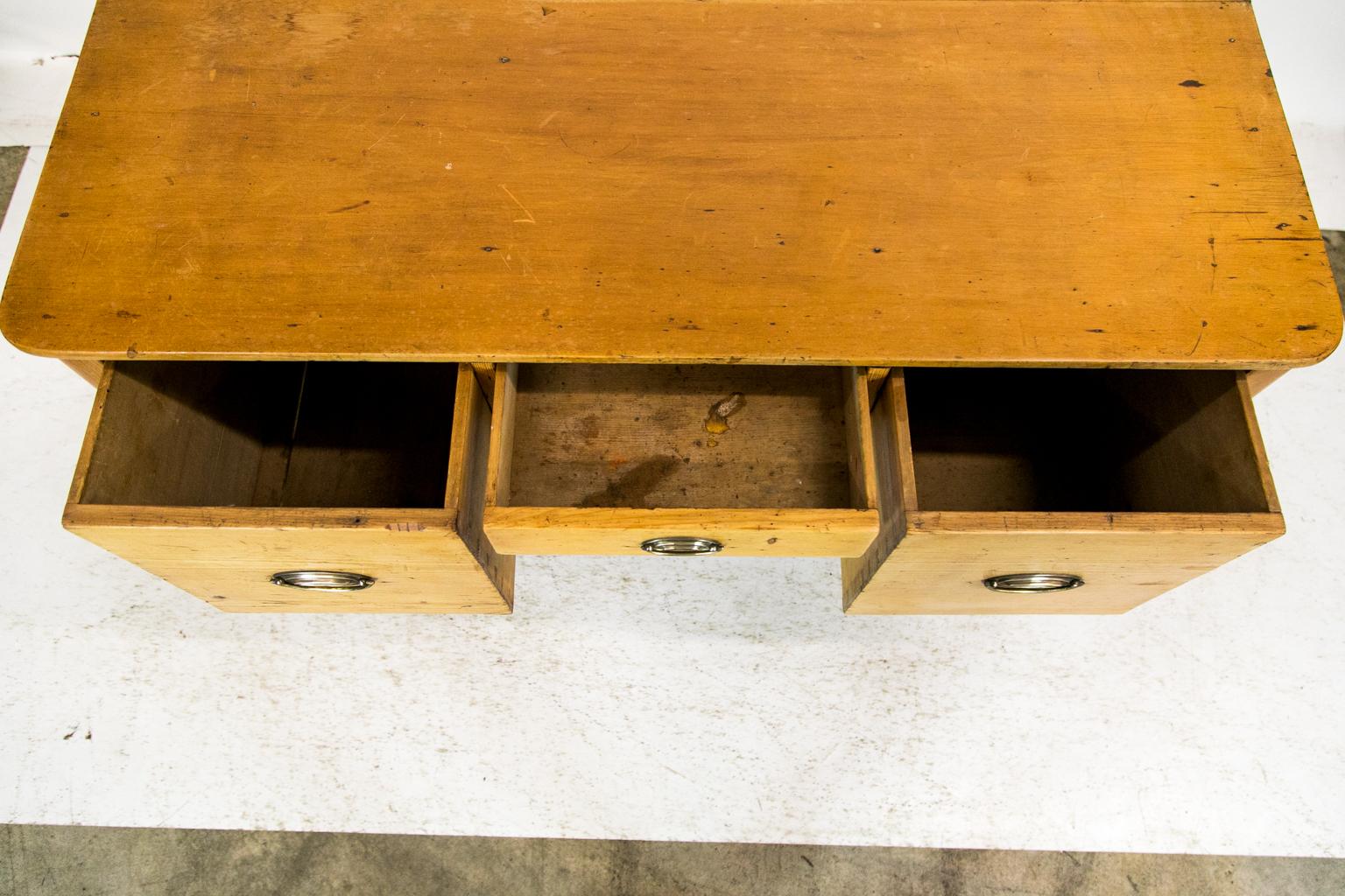 Mid-19th Century English Pine Faux Bamboo Side Table For Sale