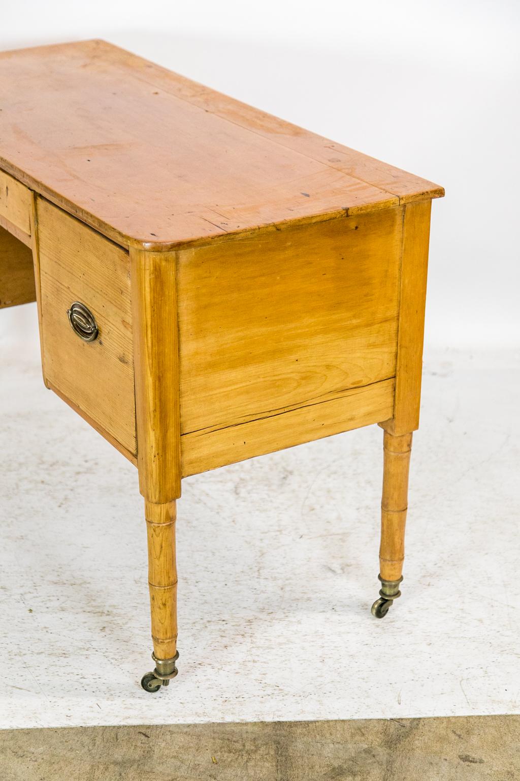 English Pine Faux Bamboo Side Table For Sale 4