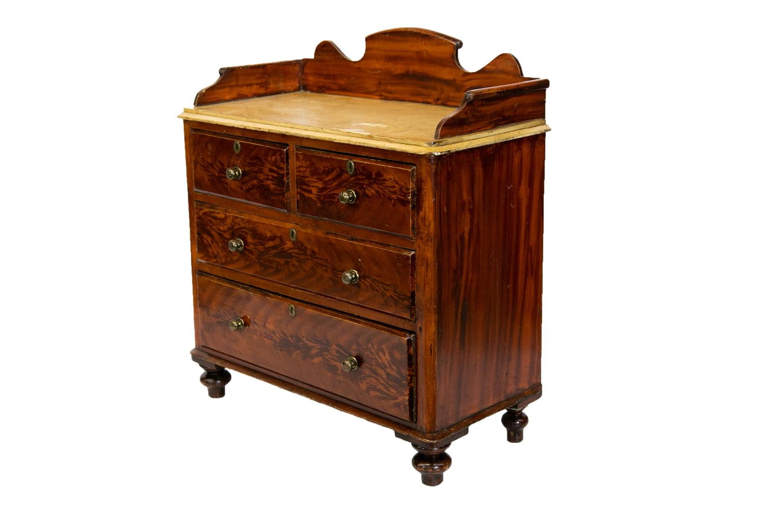 English Pine Faux Painted Galleried Chest For Sale 5