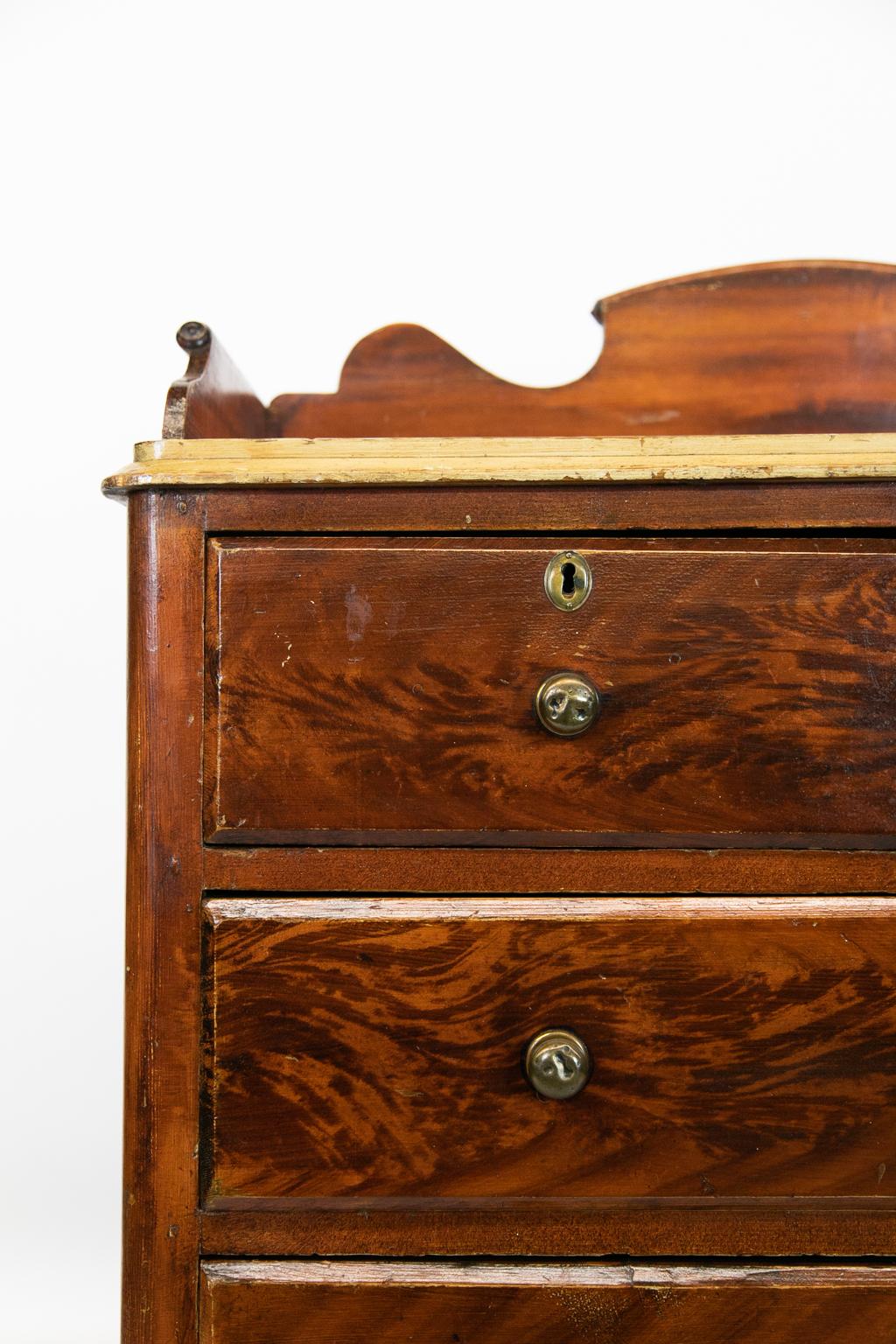 Faux Bois English Pine Faux Painted Galleried Chest For Sale