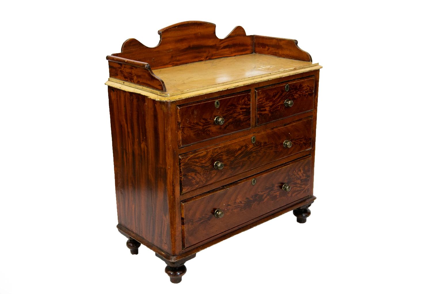 English Pine Faux Painted Galleried Chest For Sale 3