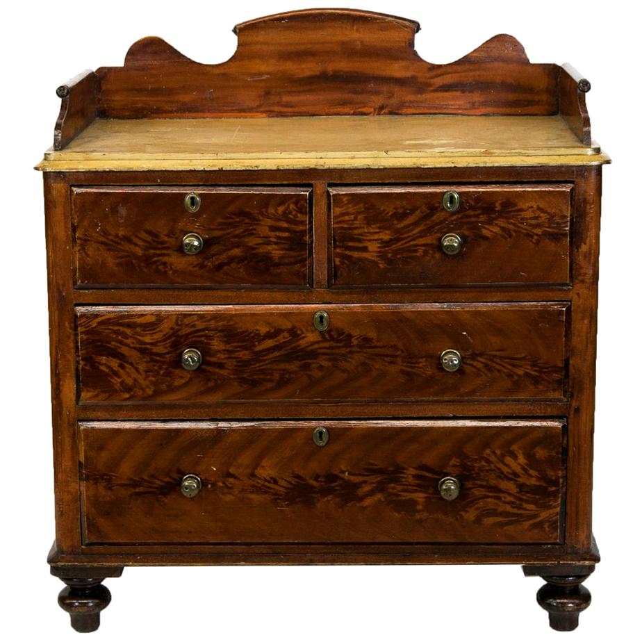 English Pine Faux Painted Galleried Chest