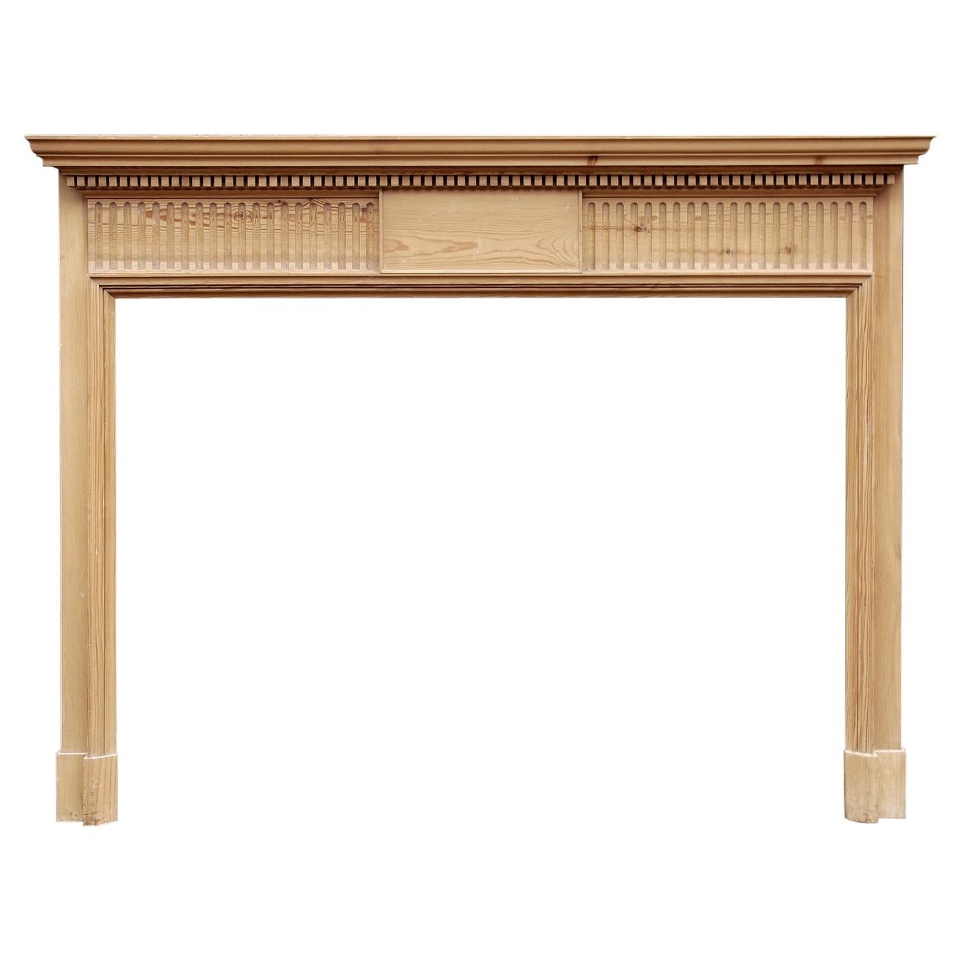 English Pine Fireplace with Fluted Frieze