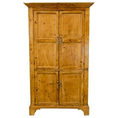 Antique English Pine Four Door Cupboard