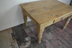 English Pine Kitchen Table, 1850s