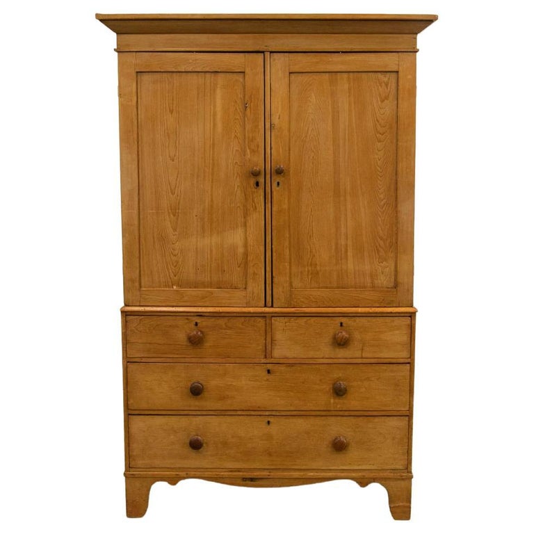 English Pine Linen Press For Sale at 1stDibs