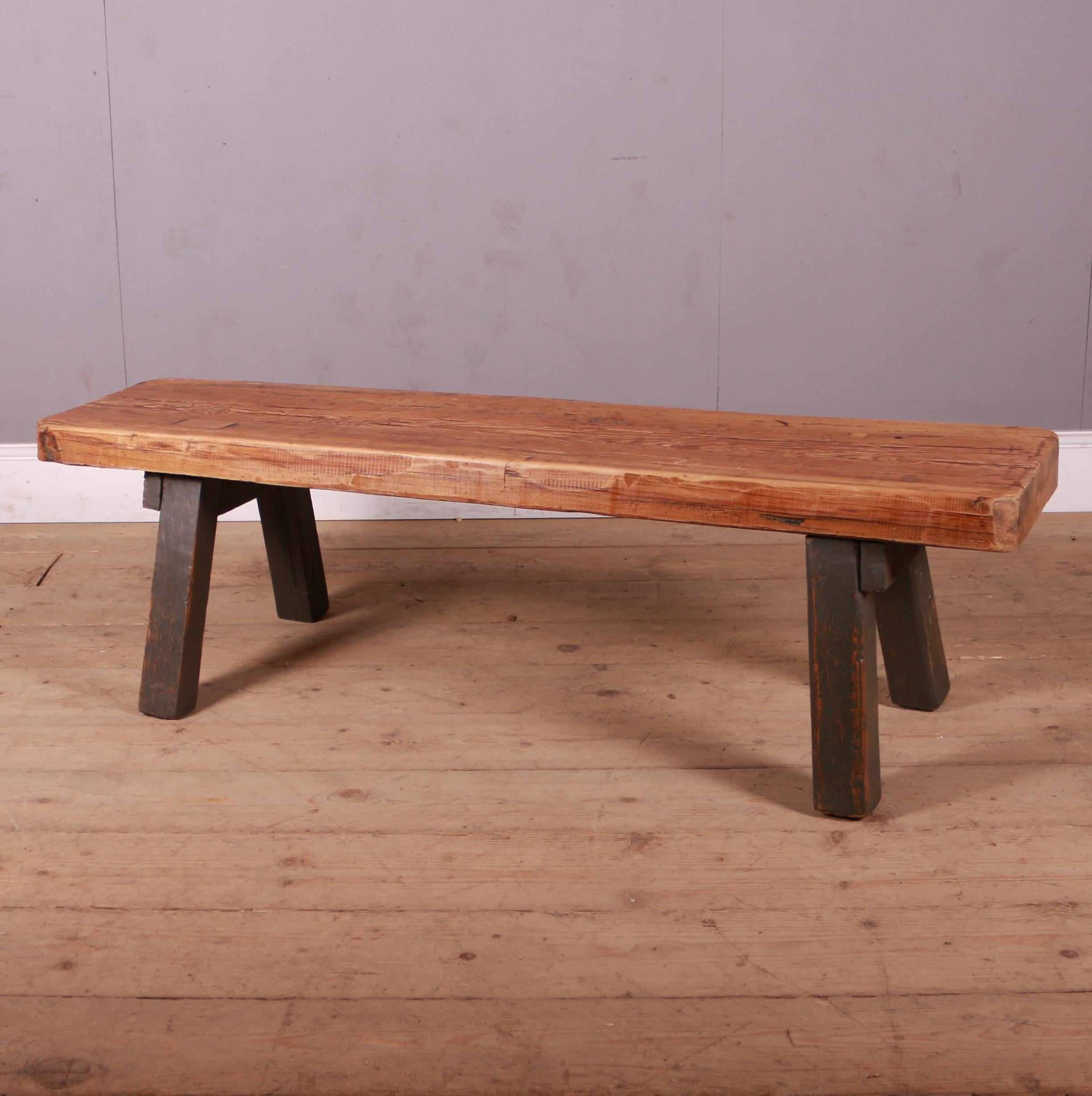 low rustic bench