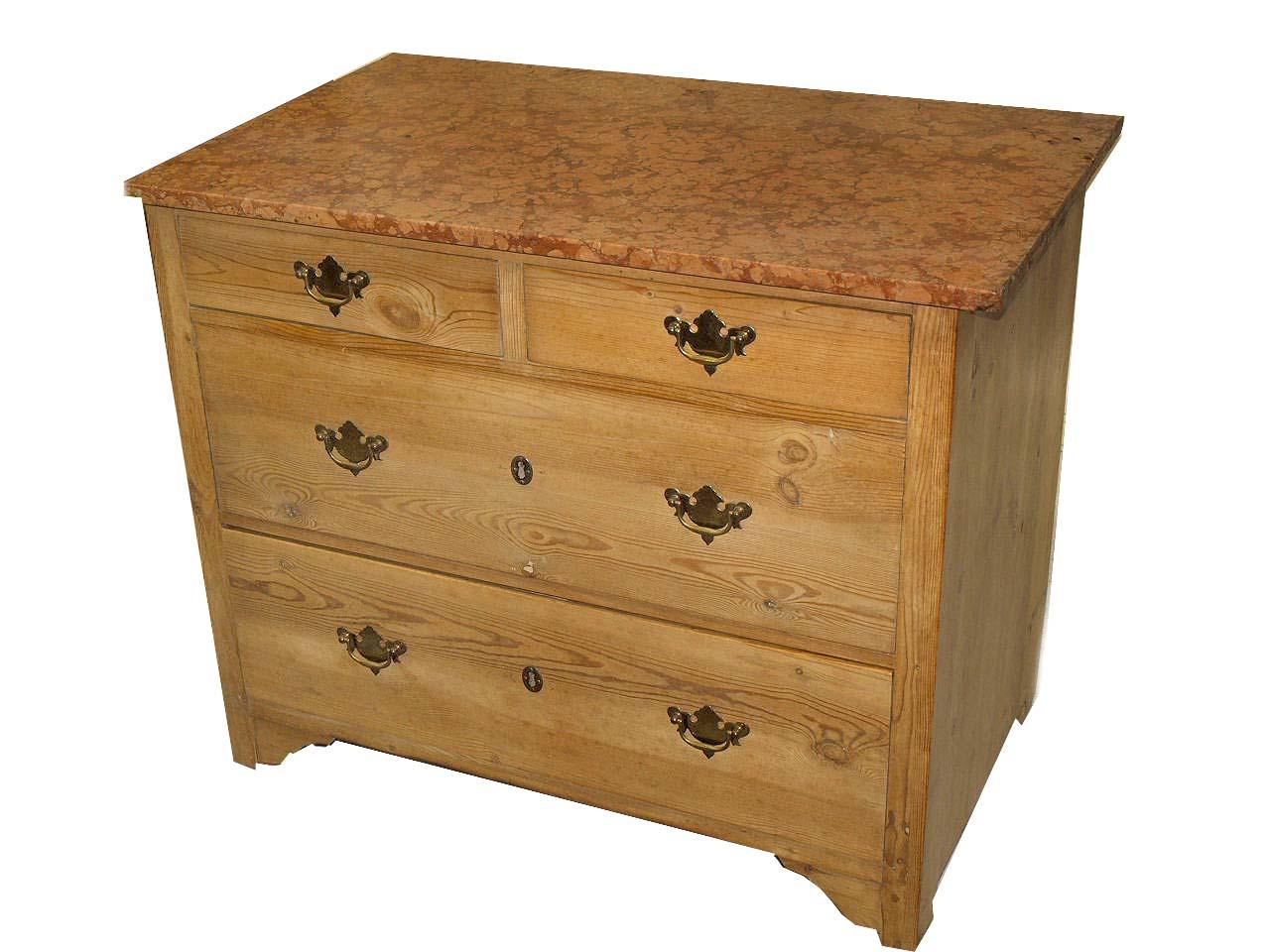 Late 19th Century English Pine Marble Top Chest