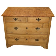 Antique English Pine Marble Top Chest