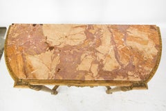 English Pine Marble-Top Console Table