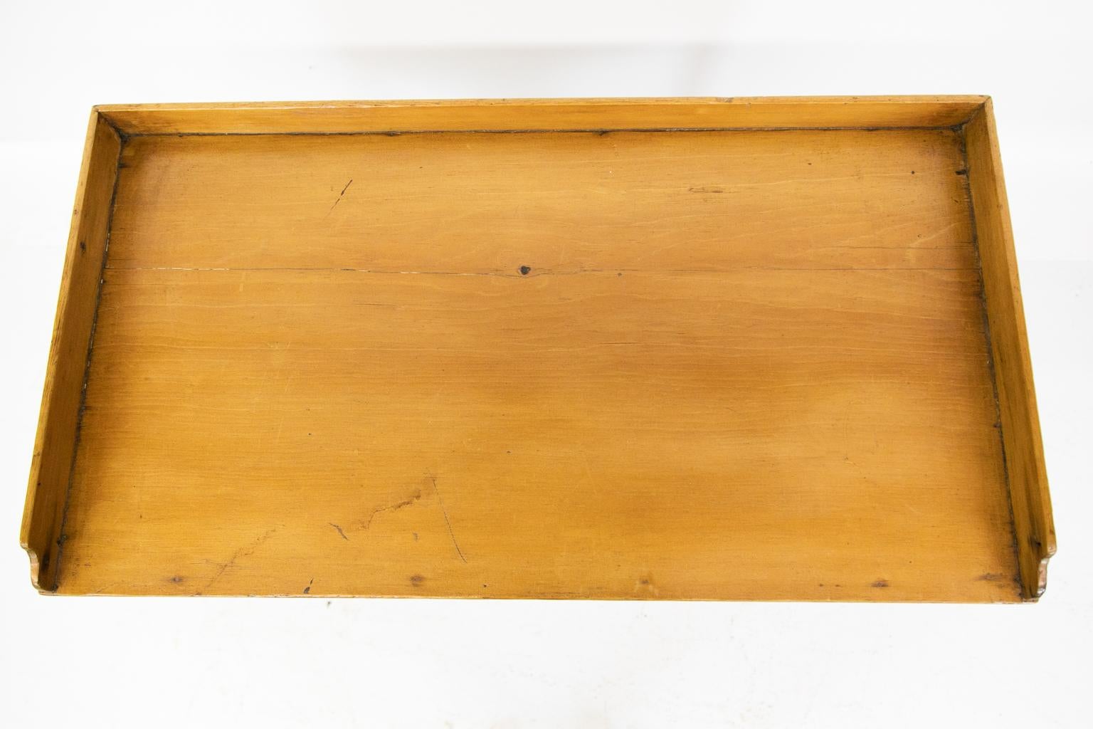 Mid-19th Century English Pine One-Drawer Faux Bamboo Table