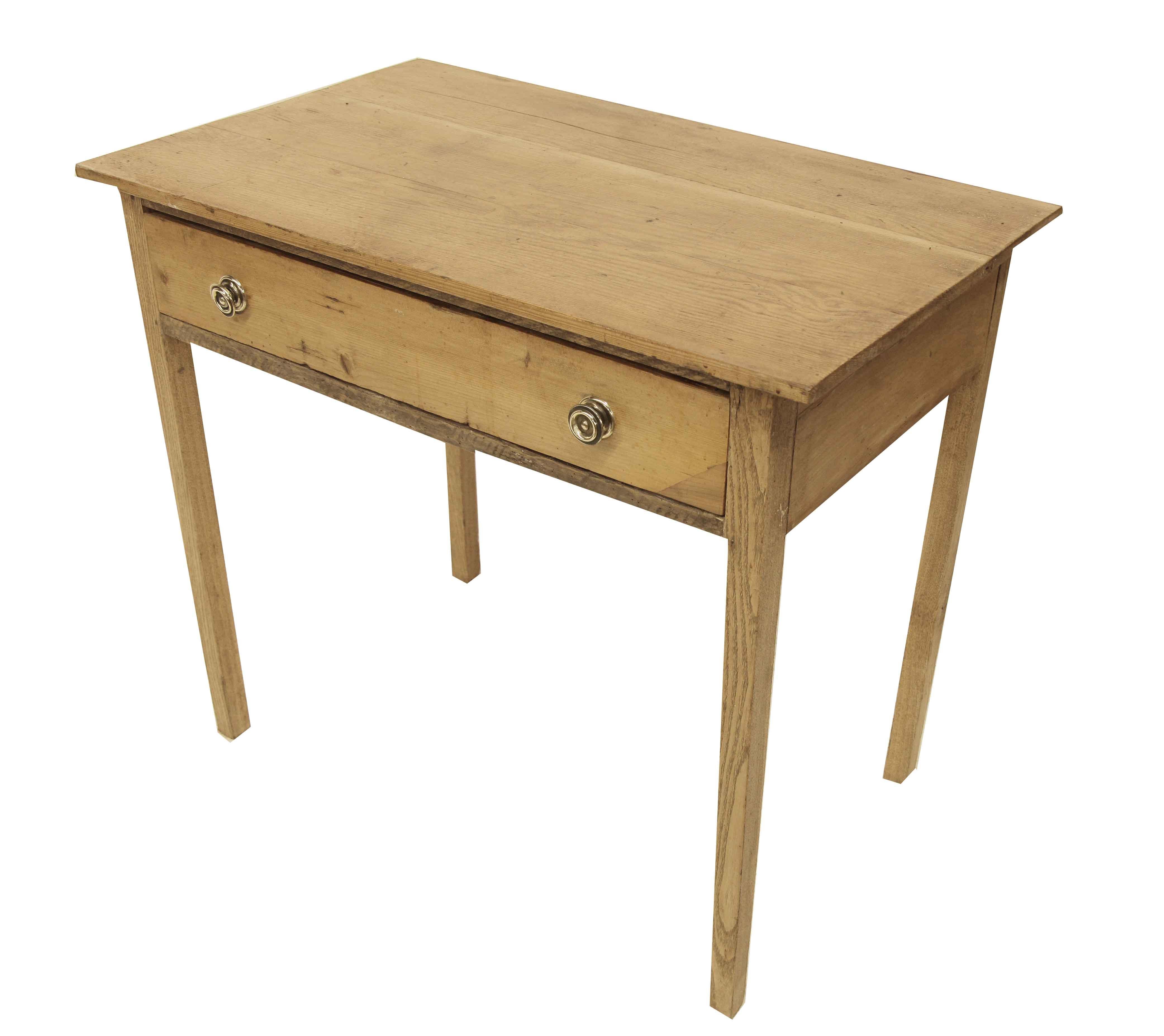 Mid-19th Century English Pine One Drawer Side Table For Sale